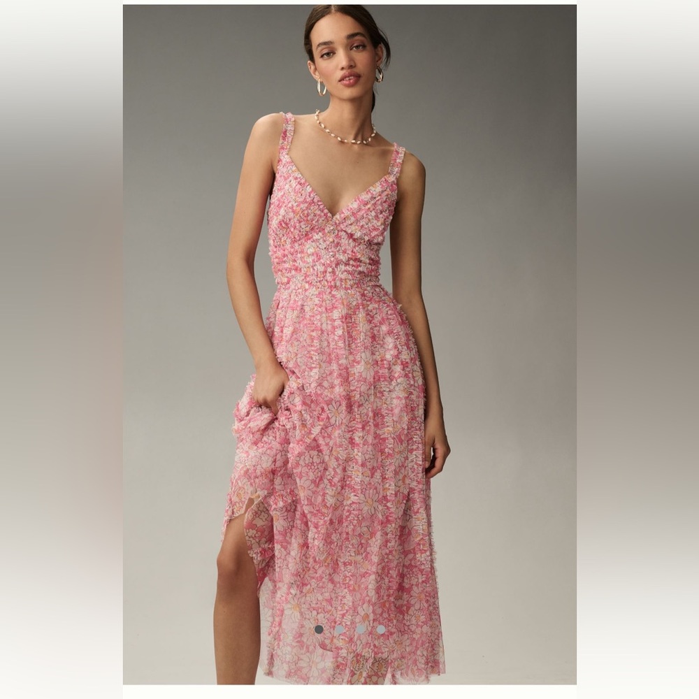 Mac Duggar Sleeveless V Neck Midi Dress